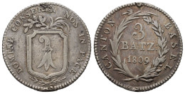 BASEL  3 Batzen 1809  /2216 - Kantonale Munten