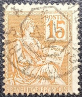 N°117 Mouchon 15c Orange. Cachet Convoyeur En 1902 De Paris à ??? - 1900-02 Mouchon