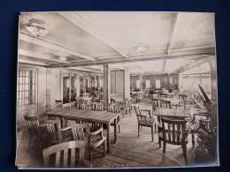 **** BATEAUX ***  Grande Photo D'époque  Paquebot Streamer  Une Salle à Manger  Intérieur Du  PARIS      30x25cm - Boats