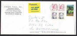 USA: Airmail Cover To Netherlands, 1991, 5 Stamps, Red Cloud, Flanagan, Worldpost Air Label (Iowa Stamp Damaged) - Brieven En Documenten