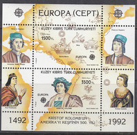ZYPERN Türk.  Block 10, Postfrisch **, 500 Jahre Entdeckung Amerikas, 1992 - Unused Stamps