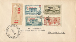 MARTINIQUE - 11 FR. FRANKING ON REGISTERED COVER FROM FORT DE FRANCE TO THE USA - 1945 - Storia Postale