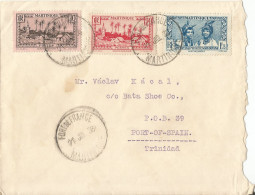 MARTINIQUE - 2 FR.  75 CENT. FRANKING ON COVER FROM FORT DE FRANCE TO TRINIDAD - BATA SHOES - 1938 - Briefe U. Dokumente