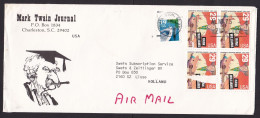 USA: Airmail Cover To Netherlands, 1993, 5 Stamps, Hank Williams, Boat, From Mark Twain Journal (3 Stamps Damaged!) - Briefe U. Dokumente