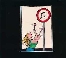 Illustrateur Tomi Ungerer  Fête Européenne De La Musique 1985 -  Note Musique Sur Panneau Signalisation - Ungerer