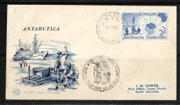 89 - Y&T PO1 AAT Station De Vestfold Hills Et Carte De L'Antarctique Sur Pli Illustré FDC Du 18.2.58 Base Mawson. - Lettres & Documents