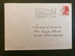 LETTRE TP LIBERTE 2,20F OBL.MEC.19-6 1986 65 LOURDES + TRI INDEXATION BARRES ROSES Marque à Sec F0 - 1961-....