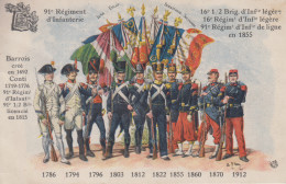 Carte  Postale  FRANCE  Historique  Du  91éme  Régiment - Reggimenti