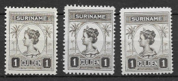 Suriname 1913-26, NVPH 101B, 101C, 101D MH; Kw 35 EUR (SN 3117) - Surinam ... - 1975