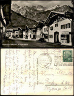 Ansichtskarte Mittenwald Obermarkt, Reisebüro U. VW Käfer 1954 - Mittenwald