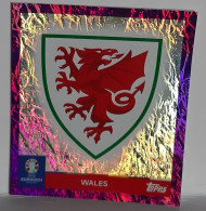 Figurine Stickers TOPPS (no Panini) - EURO 2024 - WALES BADGE/SHIELD - WAL 1 - PARALLEL CARD- CHROME-VIOLET - Andere & Zonder Classificatie