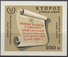 ZYPERN  Block 6, Postfrisch **, Jahr Der Menschenrechte, 1968 - Unused Stamps