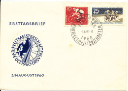Germany DDR FDC 3-8-1960 Complete Set Of 2 World Championship Cycling With Cachet - Ciclismo