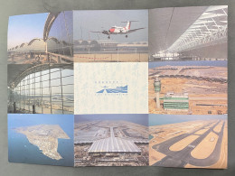 Lot Of 9, Chek Lap Kok Construction, Terminal Building, Air Control Tower, Runway, Airport Authority Hong Kong Postcard - Aérodromes
