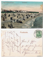 Swinemünde Świnoujście Strandleben - Colorierte Ansichtskarte 1911 - Pommern