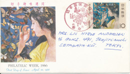 Japan FDC 20-4-1966 Philatelic Week With Cachet And Address - FDC