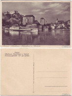 Passau Oberhaus, Niederhaus Und Ilzstadt, Personendampfer Auf Der Donau 1929 - Passau