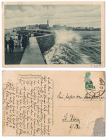 Ansichtskarte Warnemünde-Rostock Westmole Bei Sturm 1927 - Rostock