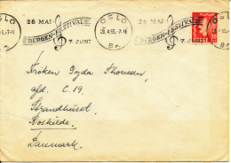 Norway Cover Sent To Denmark Oslo 29-4-1955, 26-5 To 7-6 BERGEN Festival - Lettres & Documents