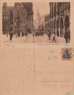 Ansichtskarte Bremen Marktplatz, Rathauskolonnaden U. Roland Gel. 1920 1920 - Bremen