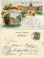 Litho AK Potsdam 2 Bild Litho: Neues Palais Und Friedenskirche Mausoleum 1906  - Potsdam