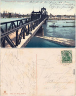 Ansichtskarte Duisburg Neue Rheinbrücke - Hafen, Industrie 1908  - Duisburg