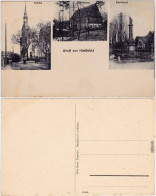 Ansichtskarte Hirschfeld 3 Bild: Kirche Pfarrhaus Und Denkmal 1912  - Altri & Non Classificati