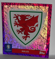 Figurine Stickers TOPPS (no Panini) - EURO 2024 - WALES BADGE/SHIELD - WALES - WAL 1 - PARALLEL CARD- CHROME-VIOLET - Andere & Zonder Classificatie