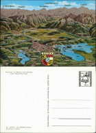 Ansichtskarte Landkarte Murnau Wetterstein Staffelsee Riegsee Bis Garmisch - Garmisch-Partenkirchen
