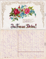  In Treue Dein! Diese Rose Pflück' Ich Hier (Relief/Goldrand) 1918 Goldrand - Peintures & Tableaux