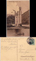 Bingen Am Rhein Binger Mäuseturm Mit Ruderboot Ansichtskarte  1913 - Bingen
