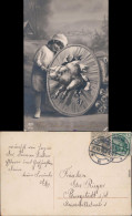 Neujahr - Junge Und Glücksschwein - Fotokunst Ansichtskarte 1916 - New Year