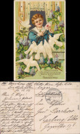 Ansichtskarte  Geburtstag - Brieftauben Und Mädchen 1916 Goldrand - Geburtstag