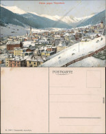 Ansichtskarte Davos Blick Auf Die Stadt Im Winter 1913 - Sonstige & Ohne Zuordnung