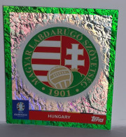 Figurine Stickers TOPPS (no Panini) - EURO 2024 - HUNGARY BADGE/SHIELD - HUNGARY - HUN 1 - PARALLEL CARD- CHROME-GREEN - Altri & Non Classificati