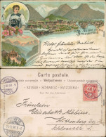 Ansichtskarte Berner Oberland Litho 3 Bild: Berneroberland 1898  - Autres & Non Classés
