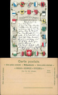 Ansichtskarte _Schweiz Allgemein Die Wappen Der Schweiz Kantone 1899  - Other & Unclassified