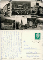 Friedrichroda Ortsmotiv, Überblick, Hotel, Kirche, Straßenbahn 1964 - Friedrichroda