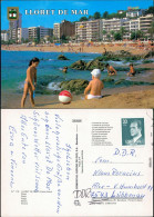 Lloret De Mar Strand Mit Spielenden Kindern Und Hotel's Im Hintergrund 1988 - Autres & Non Classés