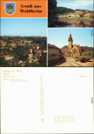 Ansichtskarte Waldheim (Sachsen) Übersicht, Teilansicht, Rathaus 1989 - Waldheim