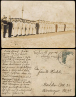 Ansichtskarte Flensburg Hafen, Aufstellung Der Matrosen Militaria Marine 1913 - Flensburg