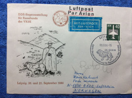 DDR - 1986 Luftpost Brief Aus Leipzig - SST "DDR-Siegerausstellung Dür Ressenhunde Des VKSK" (3DMK037) - Storia Postale