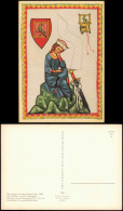 Kunst-AK Herr Walther  Vogelweide Manessische Liederhandschrift (um 1300) 1970 - Zonder Classificatie