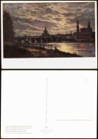 DDR Künstlerkarte  J. CH. CLAUSSEN DAHL  Dresden Bei Vollmondschein 1968 - Peintures & Tableaux