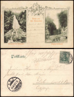 Ansichtskarte Brotterode-Trusetal 2 Bild Porphyrsteinbruch Wasserfall 1902 - Other & Unclassified