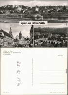 Pirna Blick Auf Die Stadt, Obermarkt Mit Canaletto-Haus, Geibeltbad 1974 - Pirna