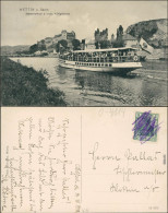 Ansichtskarte Wettin (Saale)-Wettin-Löbejün Dampfer Und Schloß 1912  - Autres & Non Classés