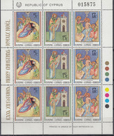 ZYPERN  780-782, Kleinbogen, Postfrisch **, Weihnachten: Ikonen, 1991 - Neufs