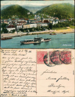 Ansichtskarte Bad Schandau Blick Auf Den Ort, Elbdampfer 1920 - Bad Schandau