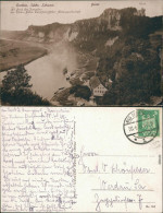 Ansichtskarte Rathen Elbtal, Basteifelsen, Dampfer 1925 - Rathen